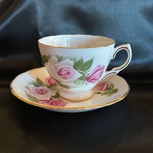 Vintage Vale rose cup & saucer made in England